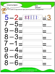 Çıkarma işlemi yaprak test